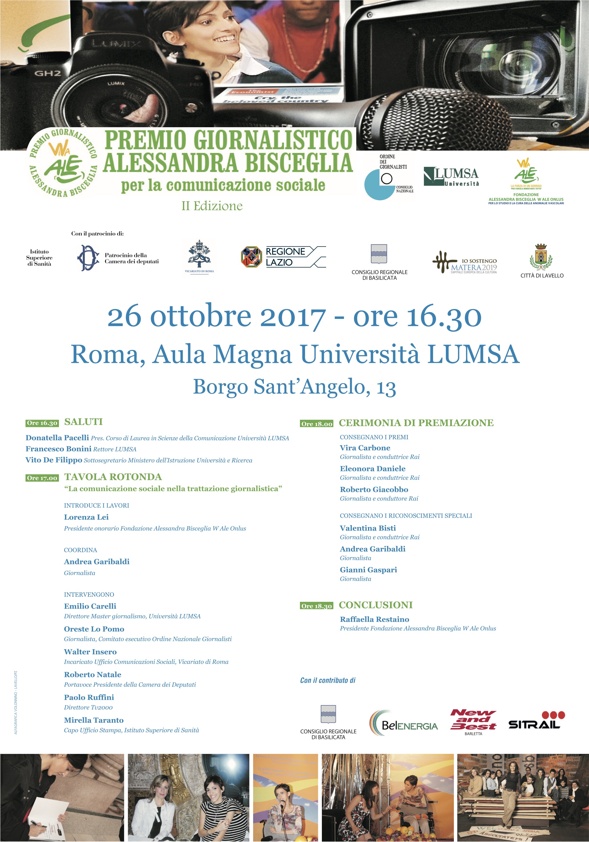 Programma evento Premio Alessandra Bisceglia